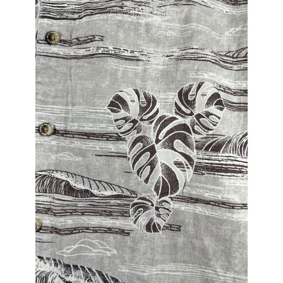 Men’s West Marine XL Gray Hawaiian Palm-Print Short-Sleeve Shirt – Excellent - Picture 7 of 10
